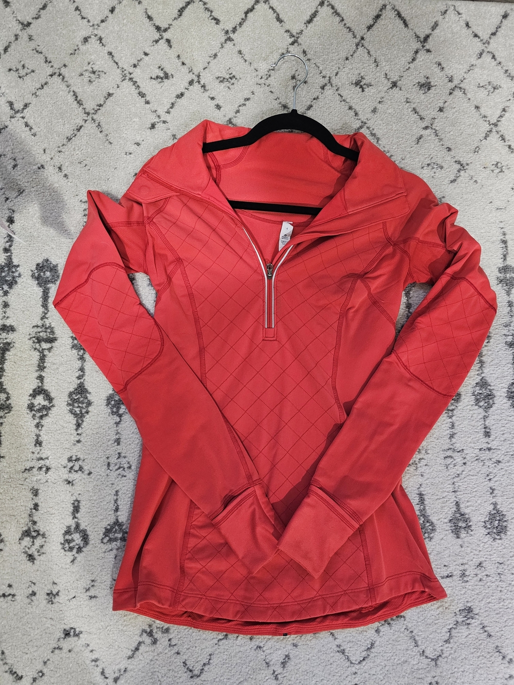 lululemon athletica Quilted Red Half-Zip Performance Pullover Size 4